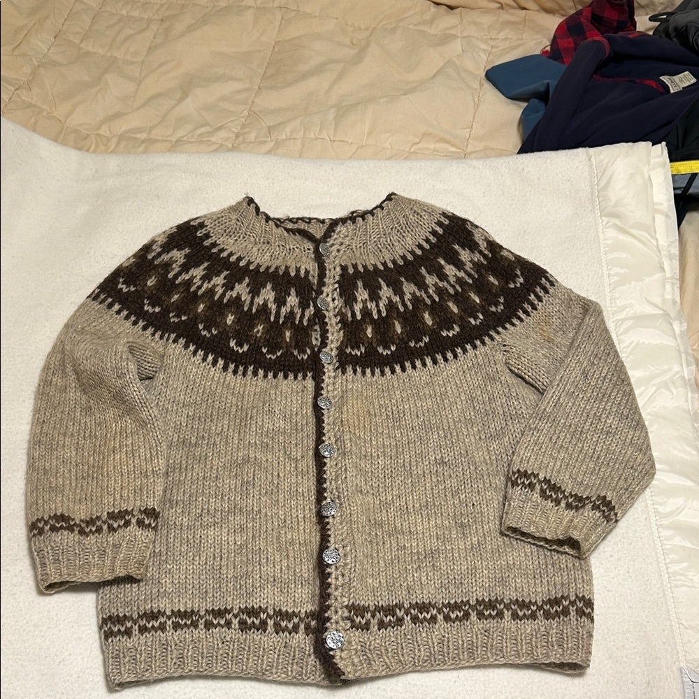 Men's Nordic Pattern Cardigan Sweater